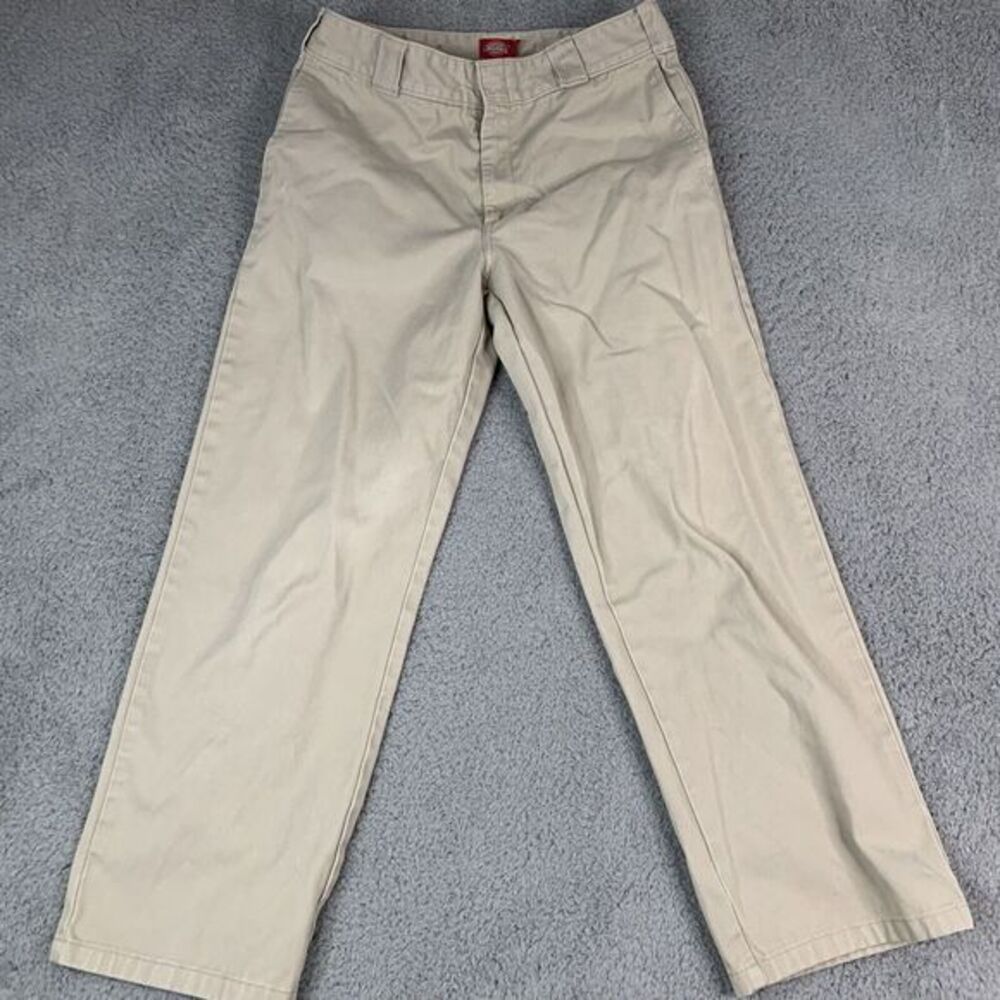 Dickies Girl Pants 9 /29 Beige Cotton Blend Pockets Jerry Leigh For Dickies Girl